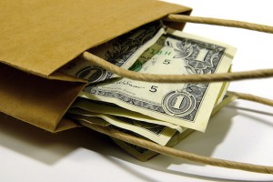 Brown Paper Bag WIth Money